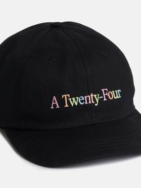 A Twenty-Four Black Embroidered Baseball Cap a24